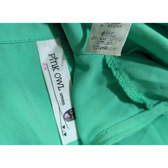 Pink Owl Apparel Mint Green and Cream Floral Lace Dress Size Medium Western D - Picture 5 of 5